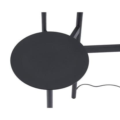 1-Light Black Iron LED Floor Lamp With A White Acrylic Shade