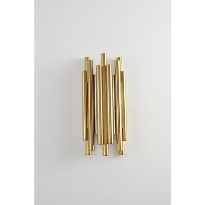8-Light Gold Stainless Steel LED Rod Wall Sconce
