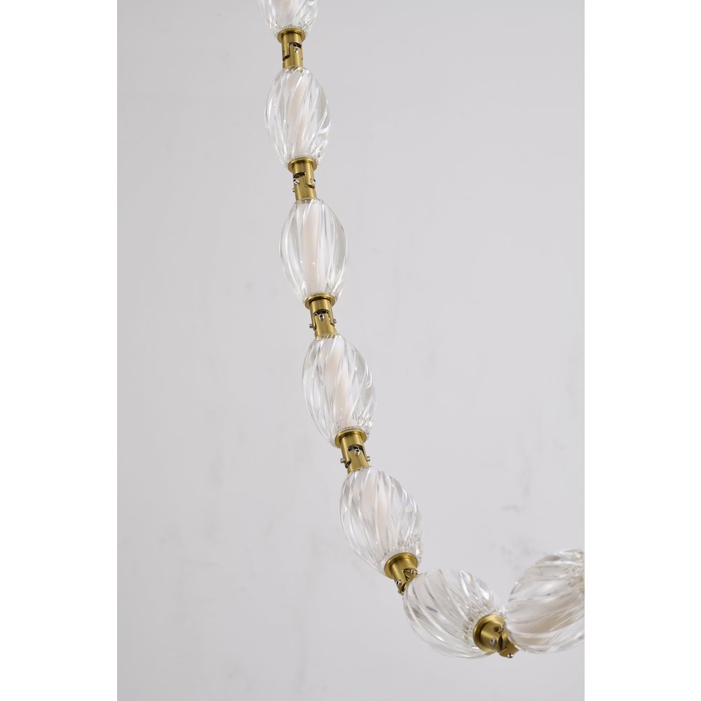 22-Light Brass LED Chandelier With Clear Crystal Shades