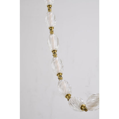 22-Light Brass LED Chandelier With Clear Crystal Shades