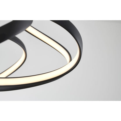 5-Light Matte Black LED Chandelier With White Acrylic Diffusers