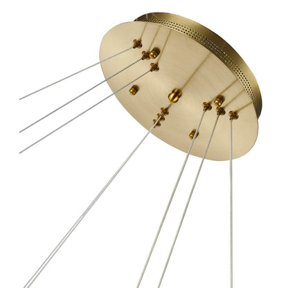 3-Light Sand Gold LED Chandelier With Clear Acrylic Diffusers