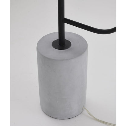 1-Light Matte Black Floor Lamp With A White Marble Base