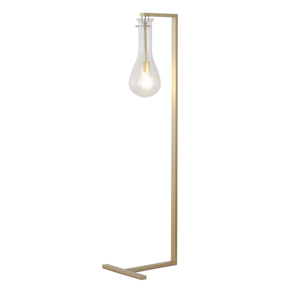 Bethel International Floor Lamp in Brass Color