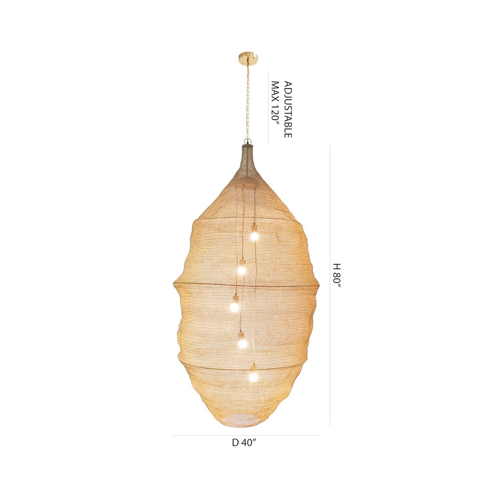 1-Light Gold Chandelier With A Chain Basket Shade