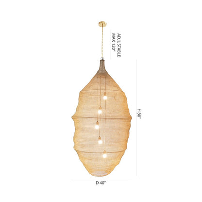1-Light Gold Chandelier With A Chain Basket Shade