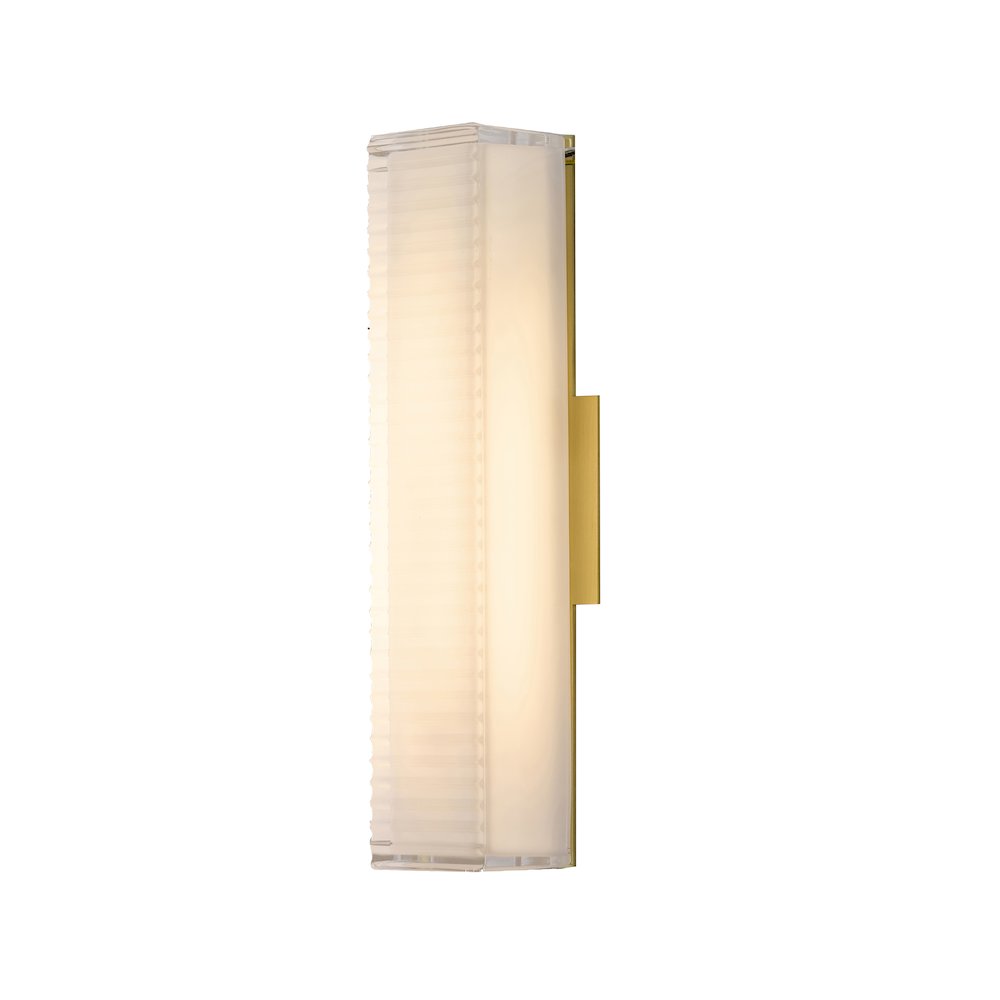 1-Light Matte Brass LED Wall Sconce With A Clear Frosted Glass Shade