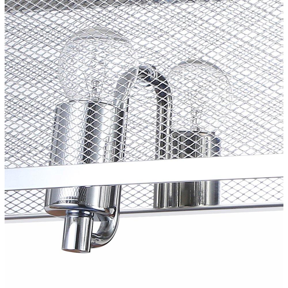 4-Light Chrome Wall Sconce With A Metal Mesh Shade