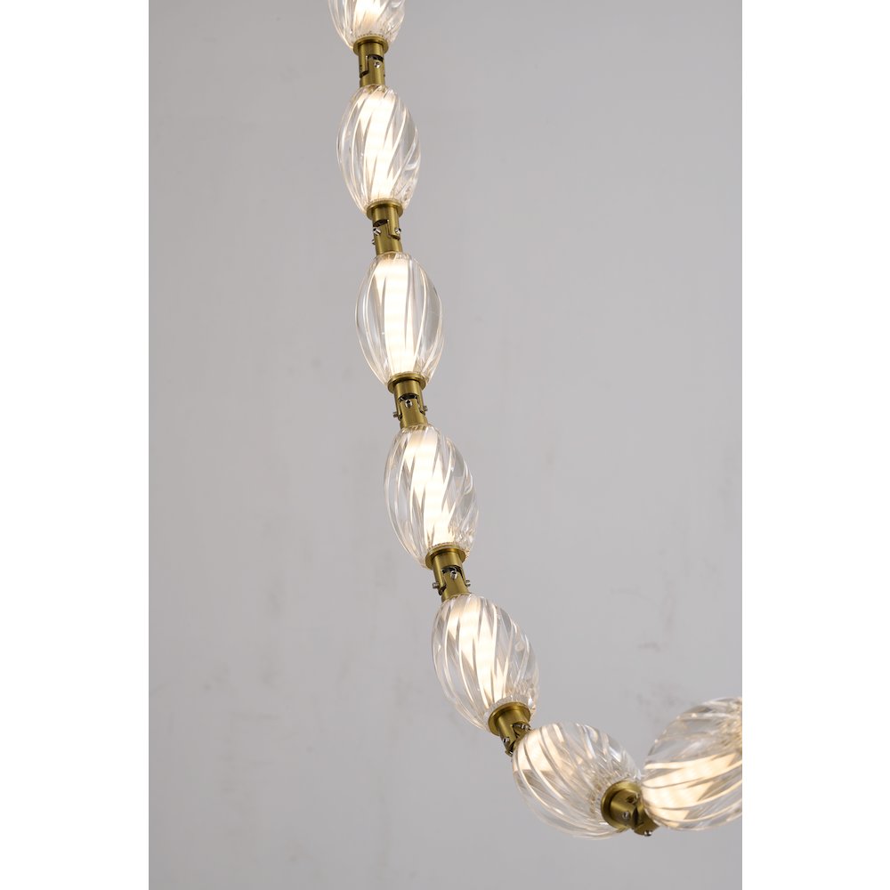 22-Light Brass LED Chandelier With Clear Crystal Shades