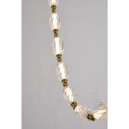 22-Light Brass LED Chandelier With Clear Crystal Shades