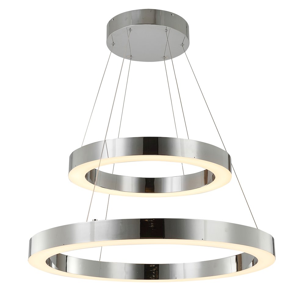 2-Light Chrome Stainless Steel LED Chandelier