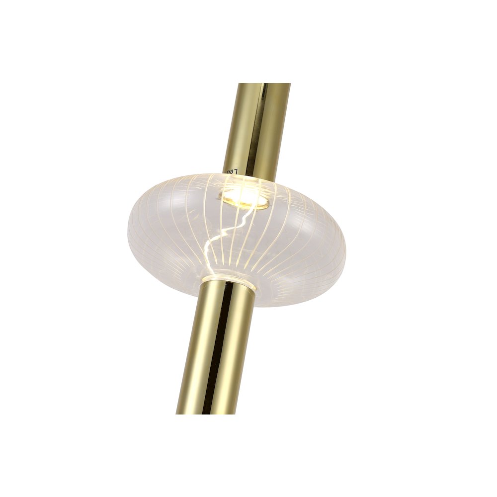 2-Light Gold LED Pendant With Clear Glass Shades