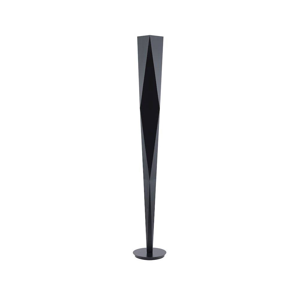 1-Light Black Stainless Steel LED Floor Lamp With A White Acrylic Shade