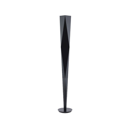 1-Light Black Stainless Steel LED Floor Lamp With A White Acrylic Shade