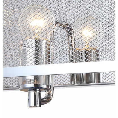 3-Light Chrome Wall Sconce With A Metal Mesh Shade