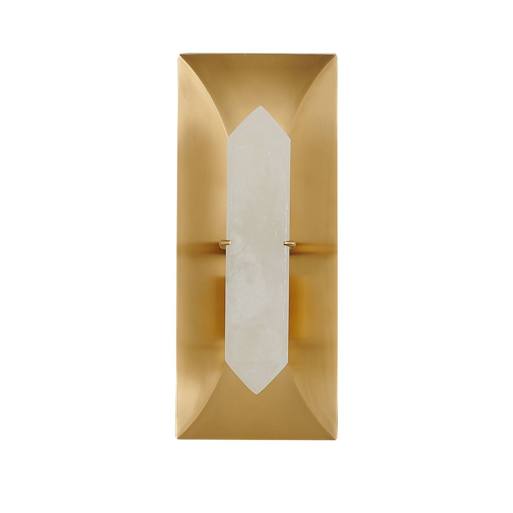 1-Light Gold Wall Sconce With A White Alabaster Stone Center