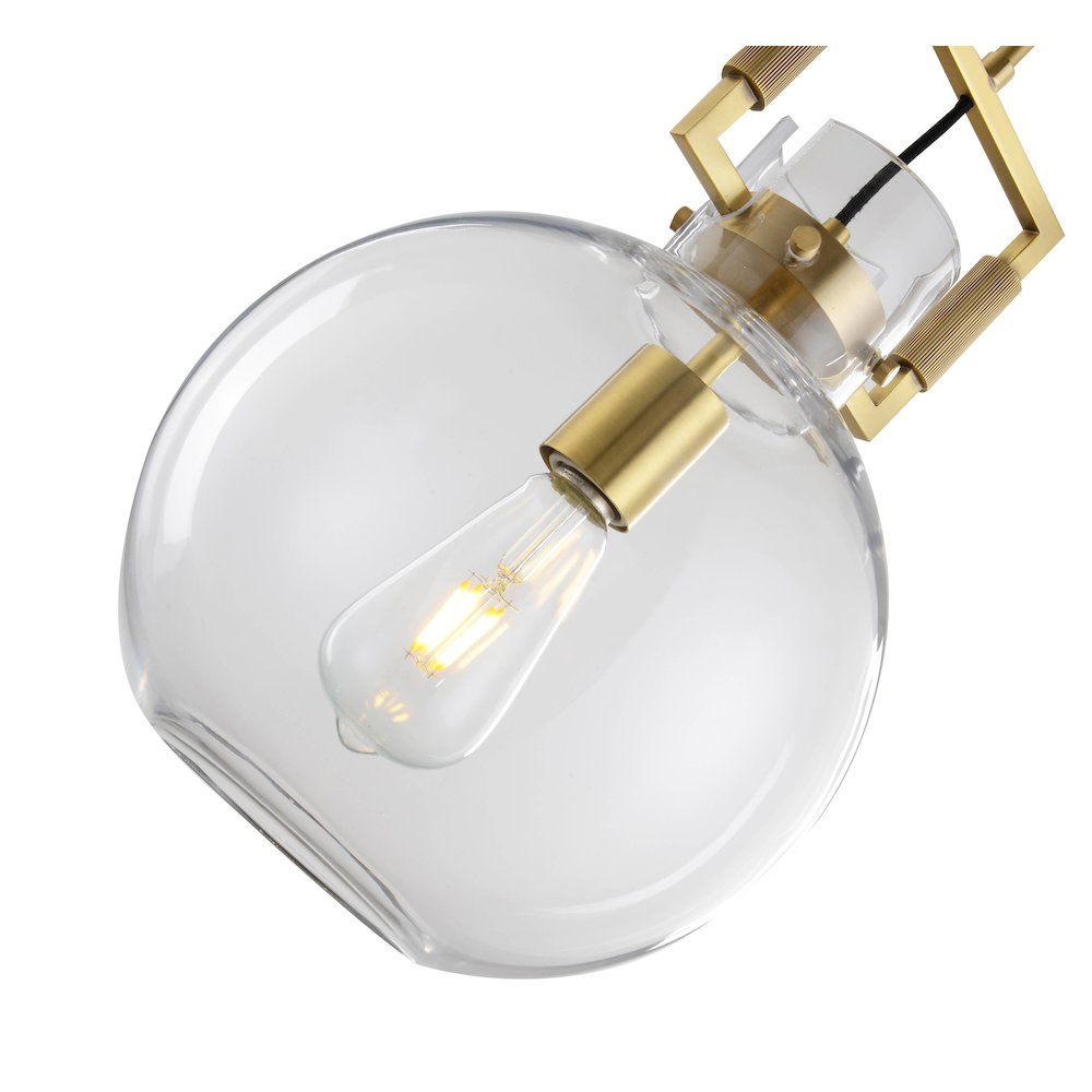 1-Light Brass Single Pendant With A Clear Glass Shade