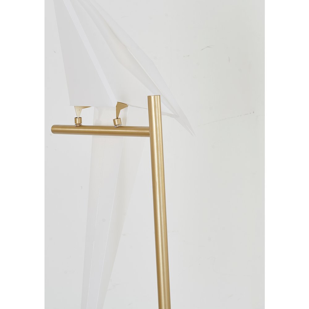 1-Light Gold LED Table Lamp With A White Plastic Bird