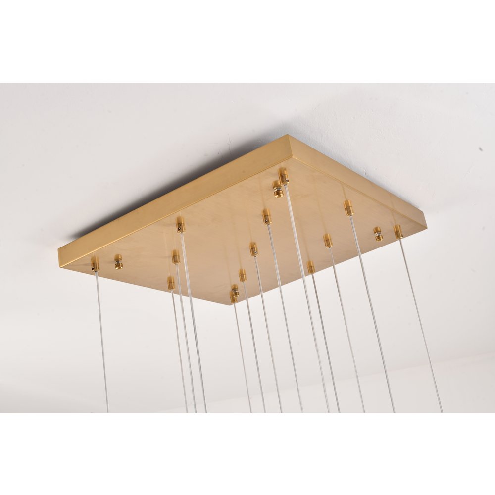 13-Light Gold Chandelier With A Clear iceberg bubble Crystal
