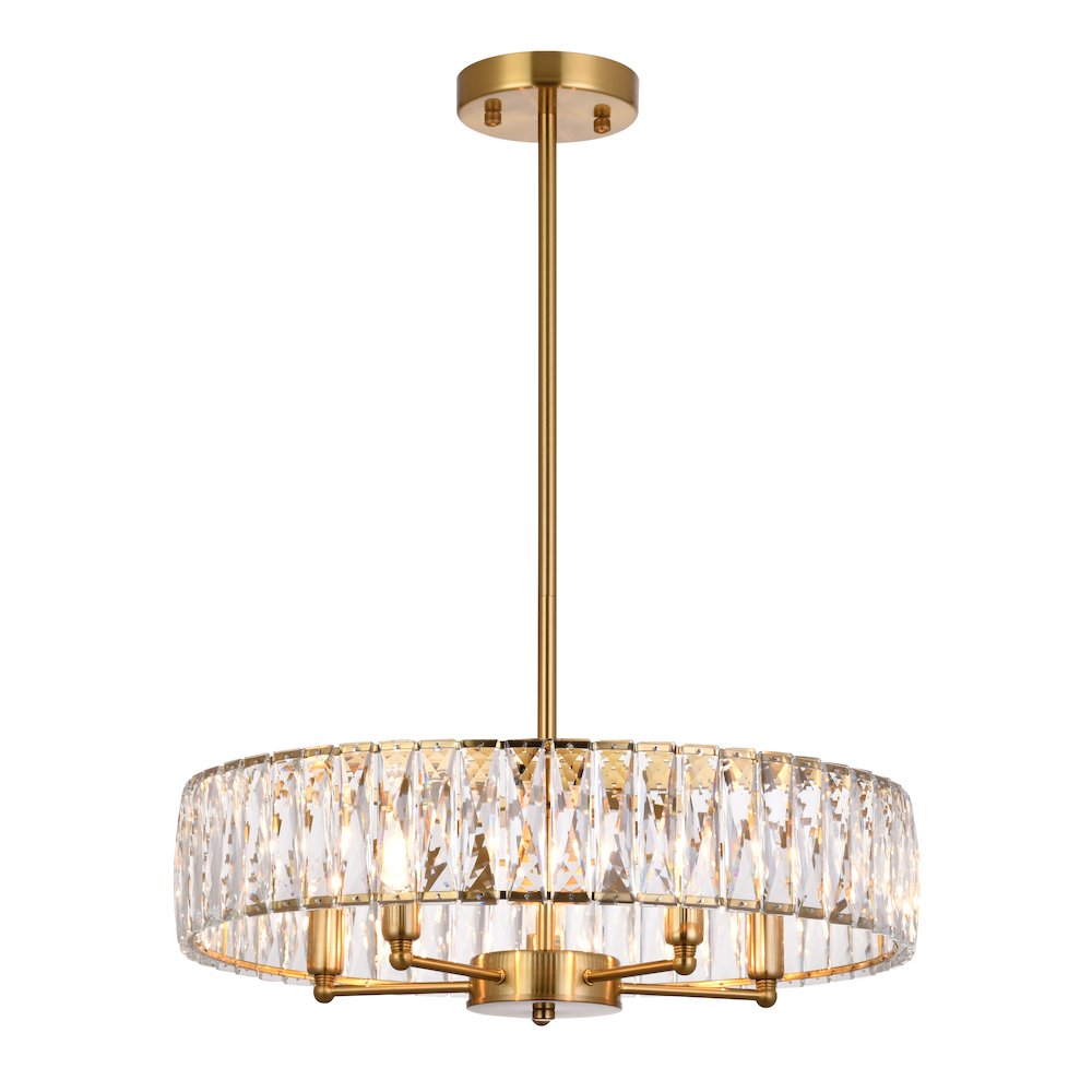 5-Light Gold Chandelier With Clear Crystals