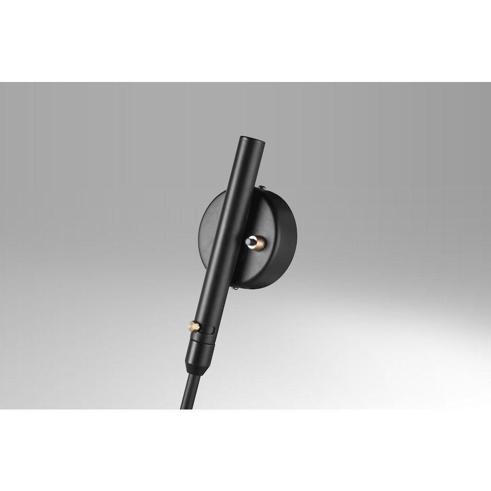 1-Light Matte Black Wall Sconce With A Black Aluminum Shade