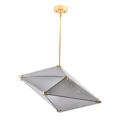 9-Light Gold Chandelier With A Smoke Glass shade