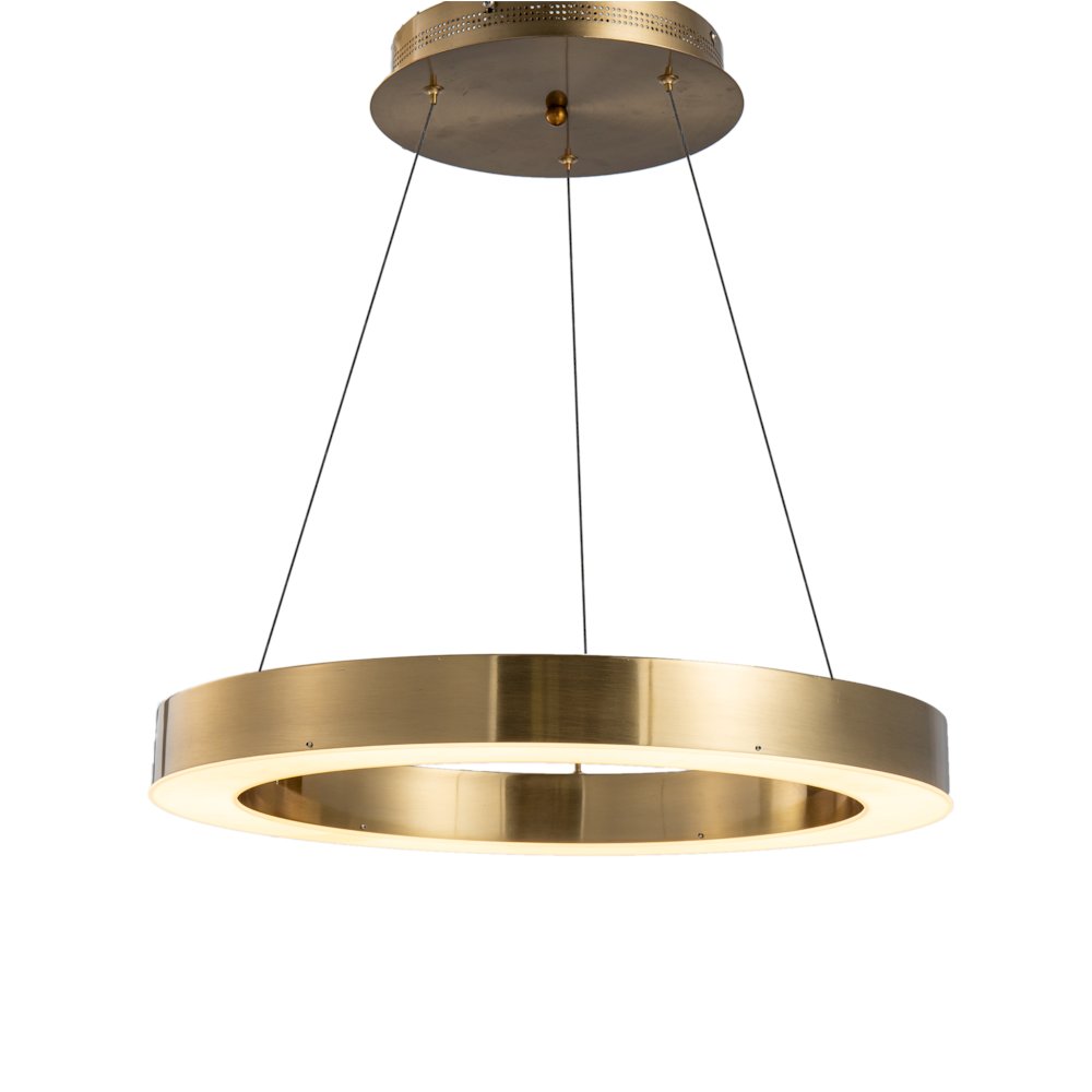 1-Light Gold LED Chandelier With An Acrylic Bottom Len
