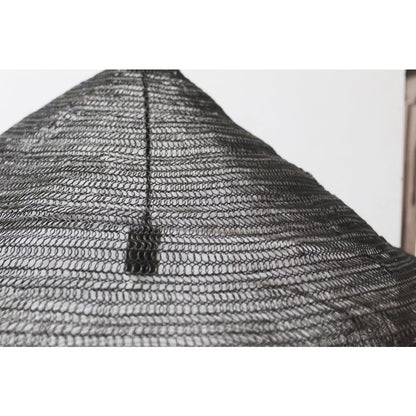 1-Light Satin Black Pendant With A Chain Basket Shade