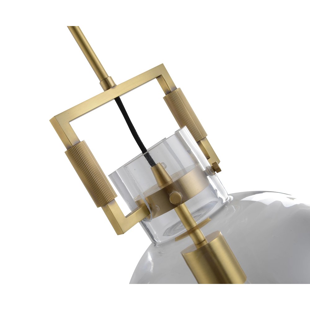 1-Light Brass Single Pendant With A Clear Glass Shade