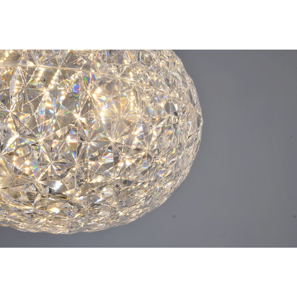 1-Light Chrome Dimmable LED Pendant With A Clear Acrylic Shade