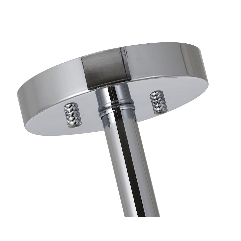 7-Light Chrome Chandelier With Frosted Glass