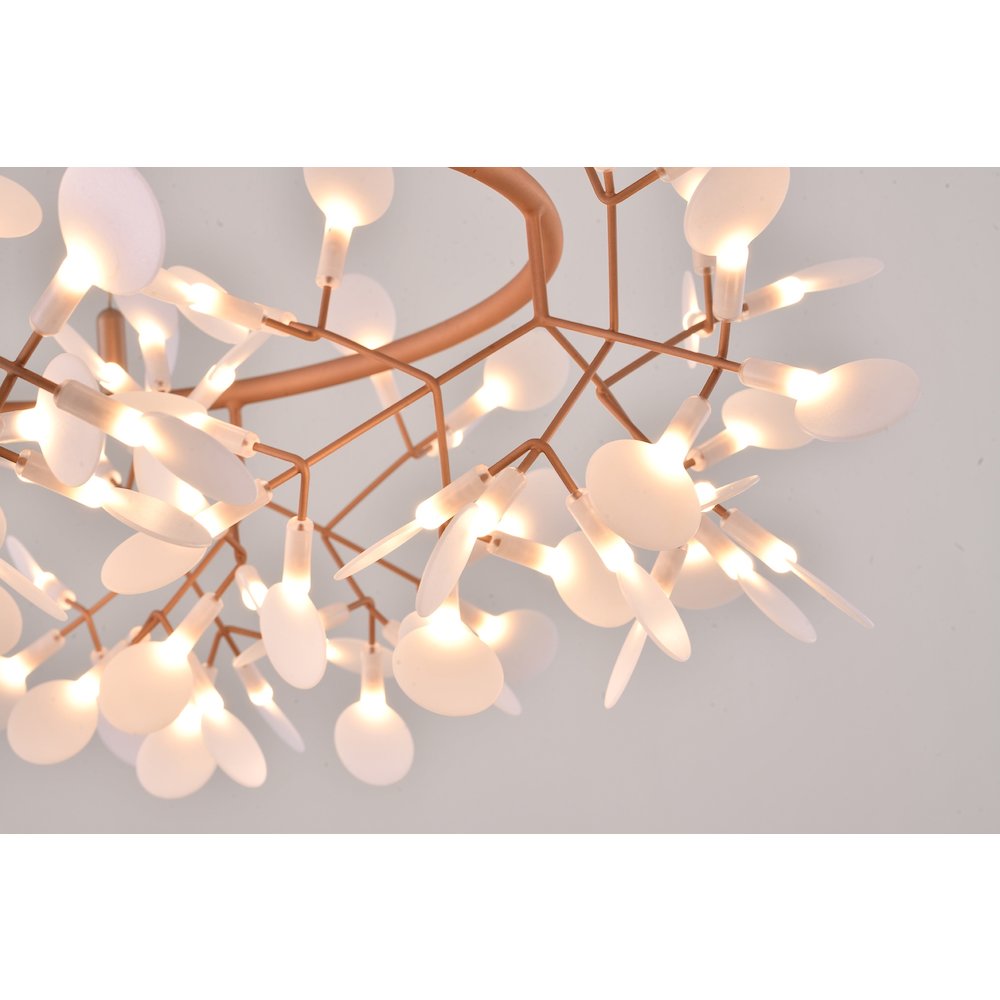 108-Light Copper LED Chandelier With Acrylic Shades