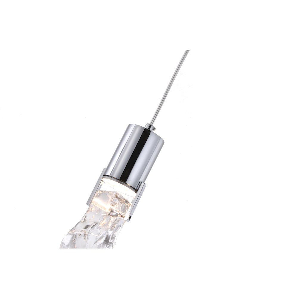 1-Light Chrome LED Single Pendant With A Clear Glass Shade