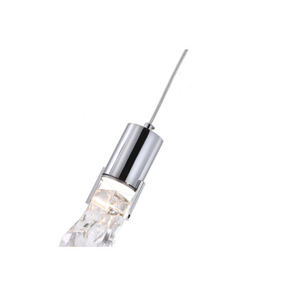 1-Light Chrome LED Single Pendant With A Clear Glass Shade
