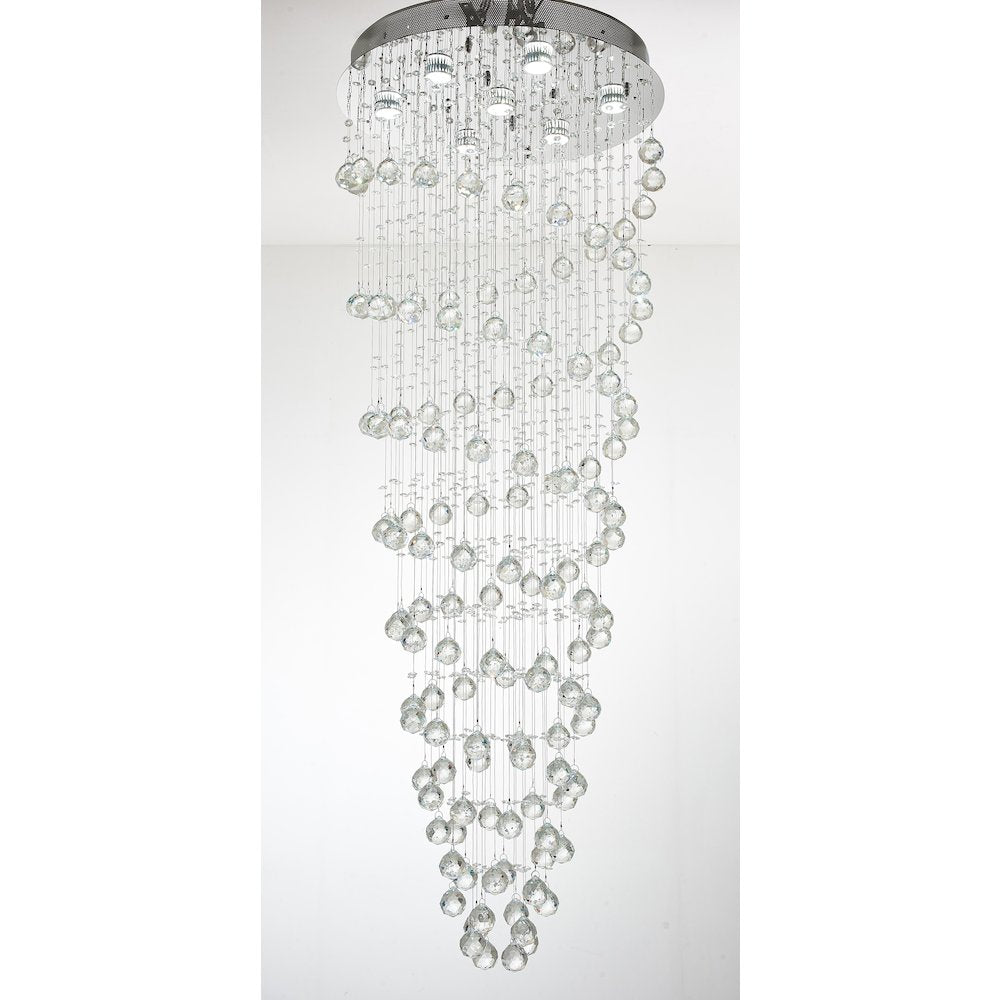 7-Light Chrome Chandelier With Clear Crystals