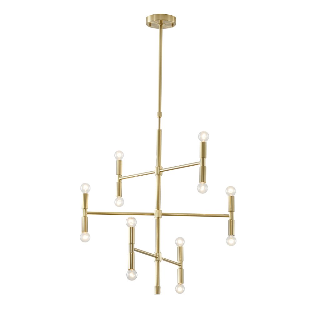 6-Light 3-Tier Chandelier In a Satin Gold Finish