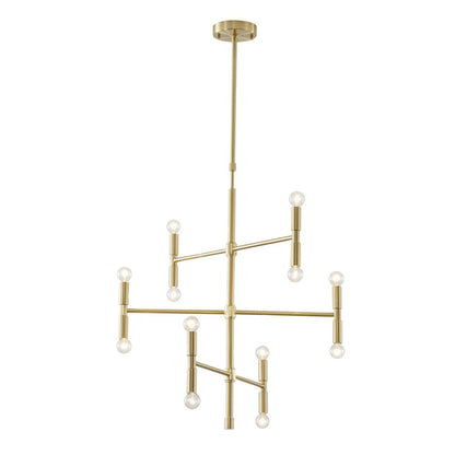 6-Light 3-Tier Chandelier In a Satin Gold Finish