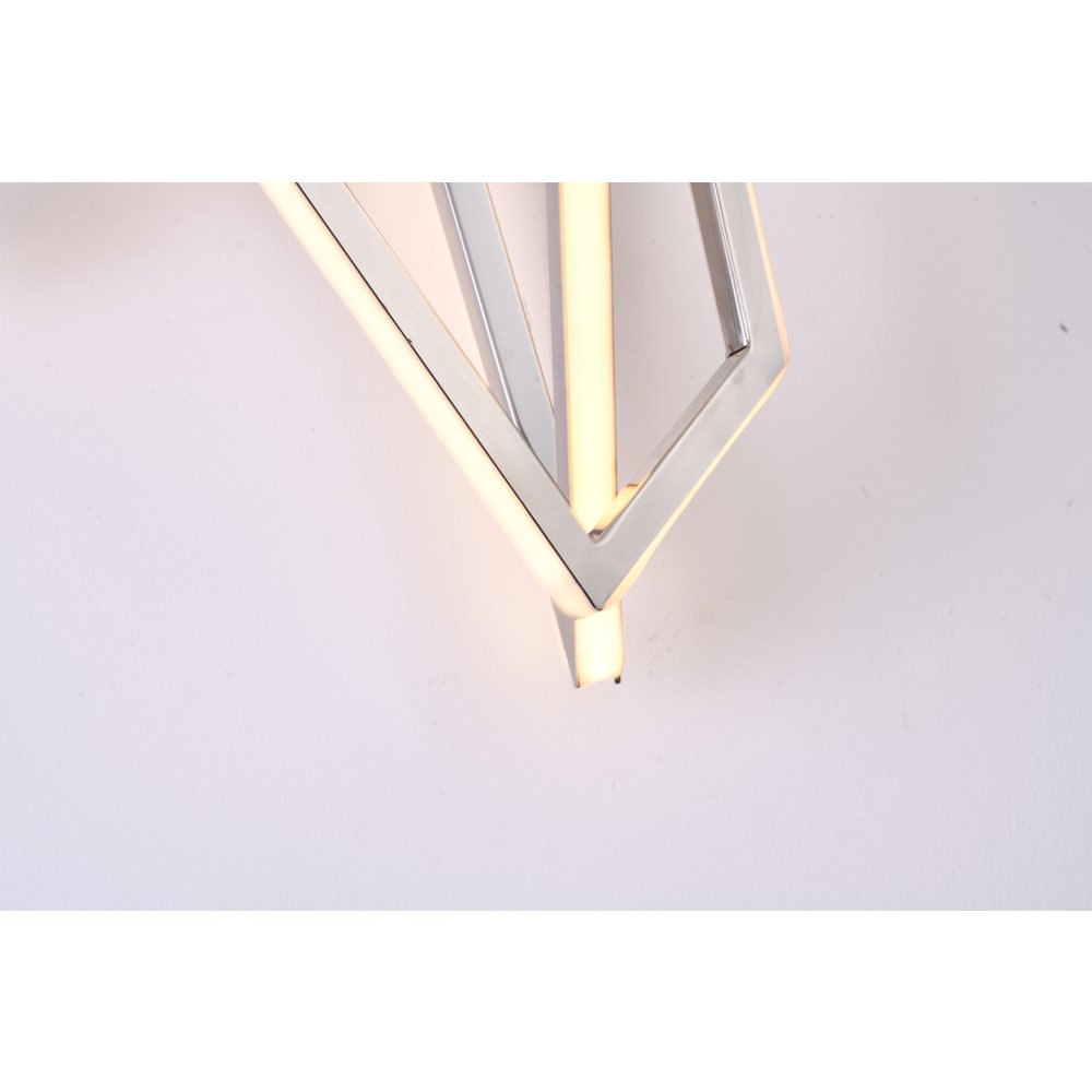 15-Light Chrome Stainless Steel LED Wall Sconce With Acrylic Diffusers
