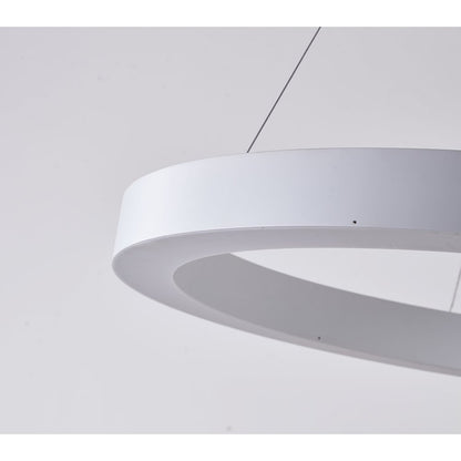 1-Light Matte White LED Halo Ring Chandelier
