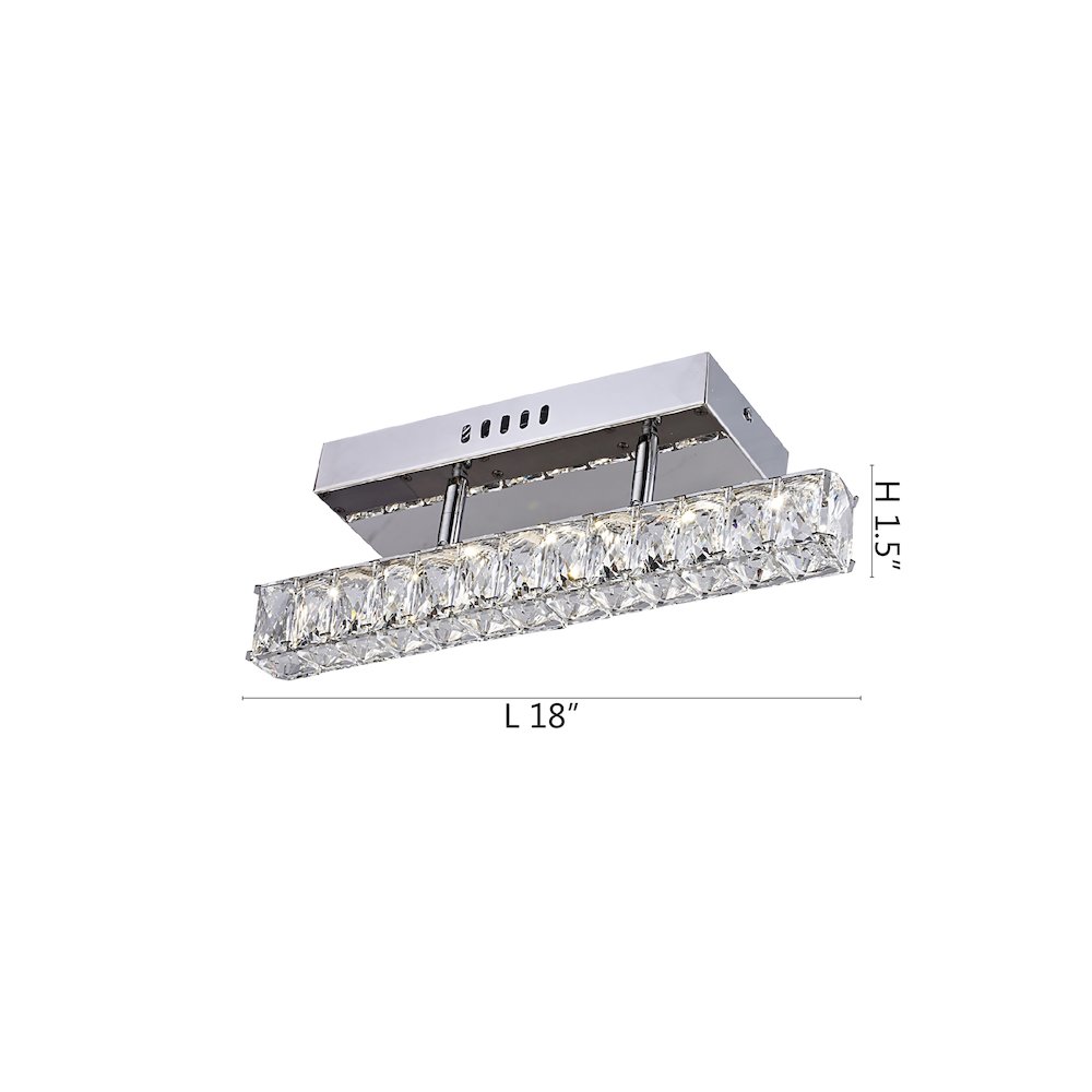 1-Light Chrome stainless steel LED Wall Sconce With Clear Crystal Accents