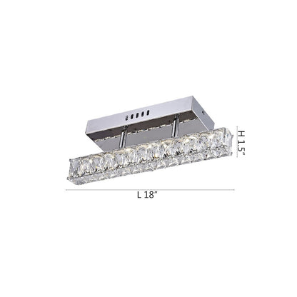 1-Light Chrome stainless steel LED Wall Sconce With Clear Crystal Accents