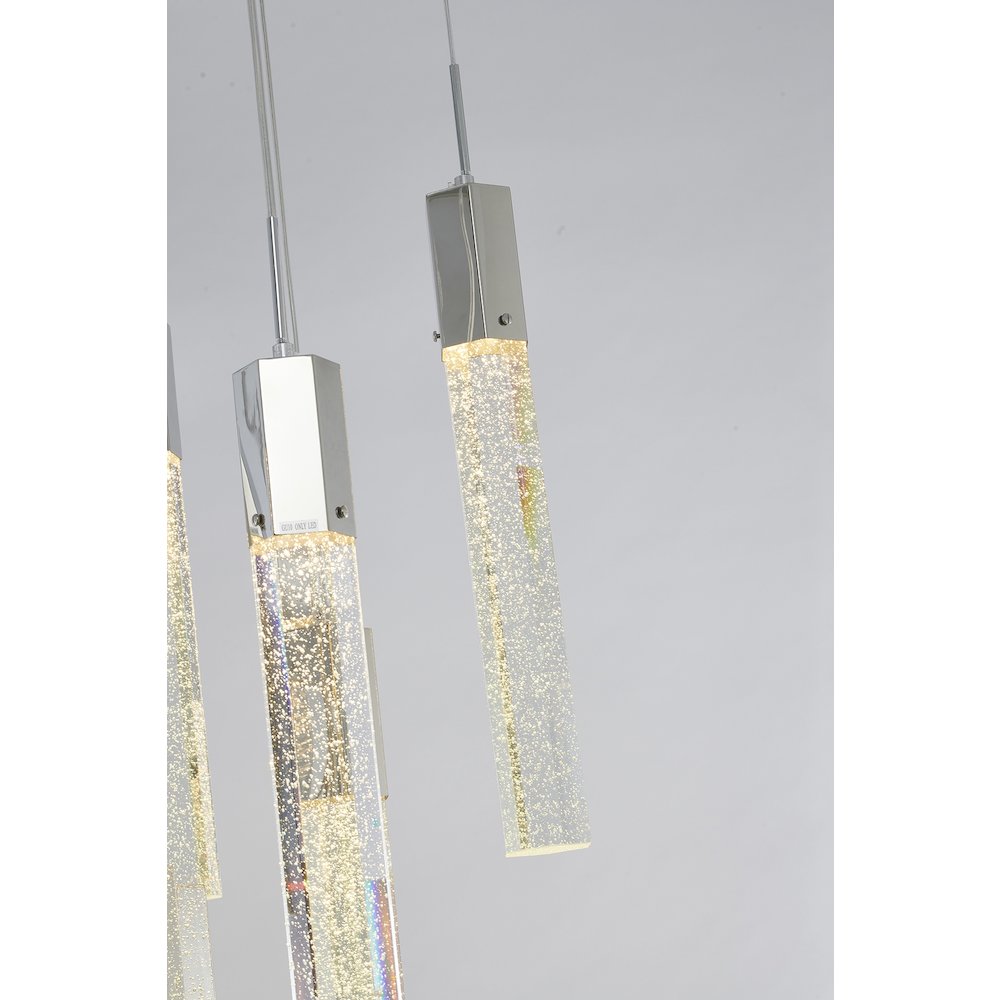 41-Light Chrome Chandelier With Clear Bubble Crystals