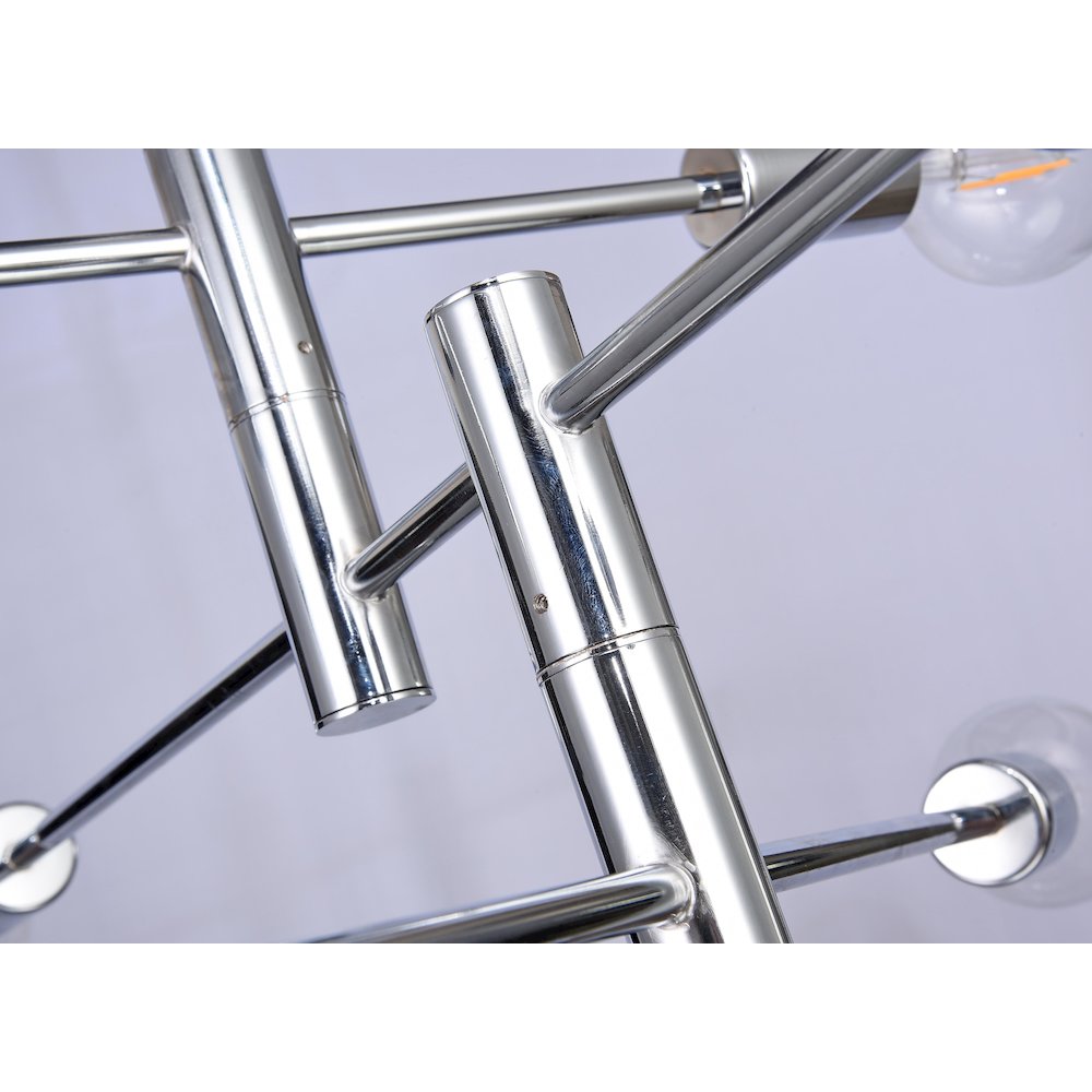 4-Light Chrome Pipe Arm Chandelier