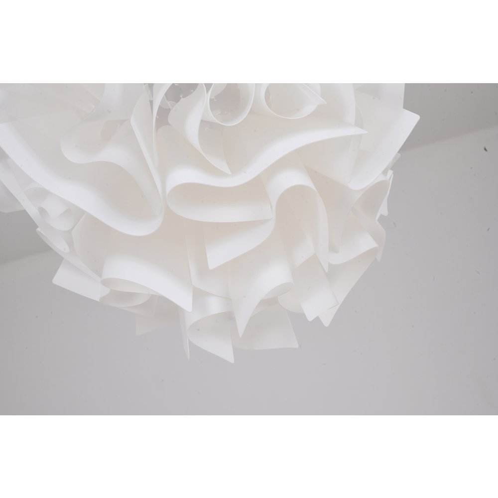 1-Light White Acrylic Chandelier With White Hardware