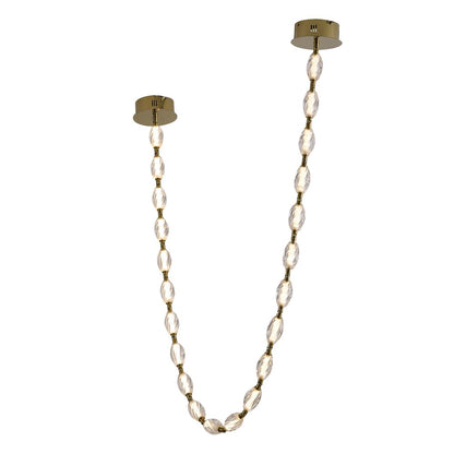 22-Light Brass LED Chandelier With Clear Crystal Shades
