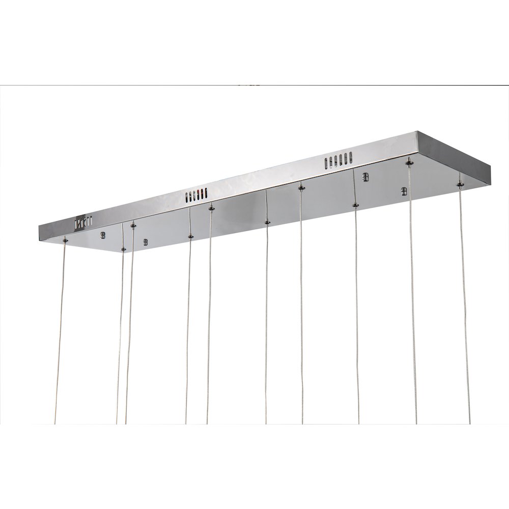 10-Light Chrome LED Chandelier With Clear Crystal Accents
