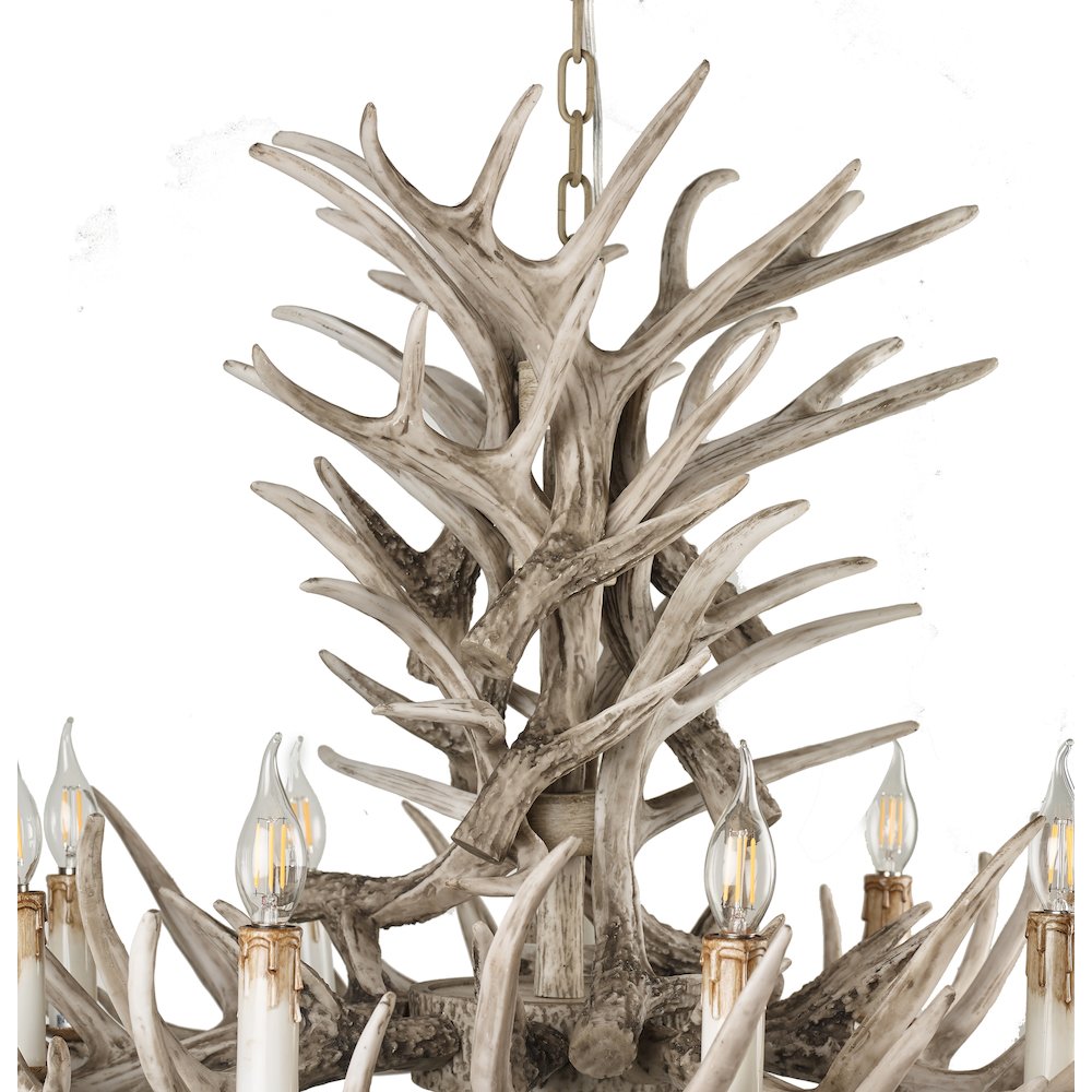 9-Light Faux Brown Antler Chandelier