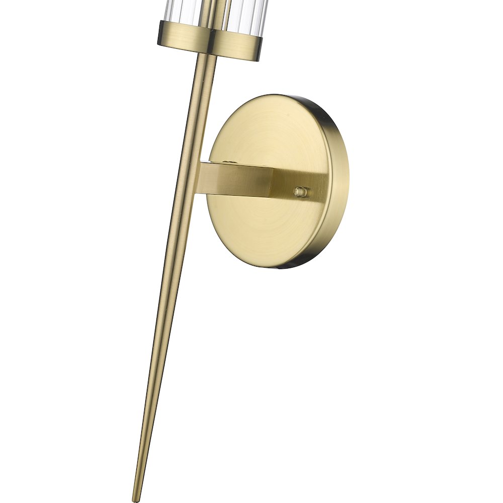 1-Light Gold Iron Wall Sconce With A Clear Glass Shade