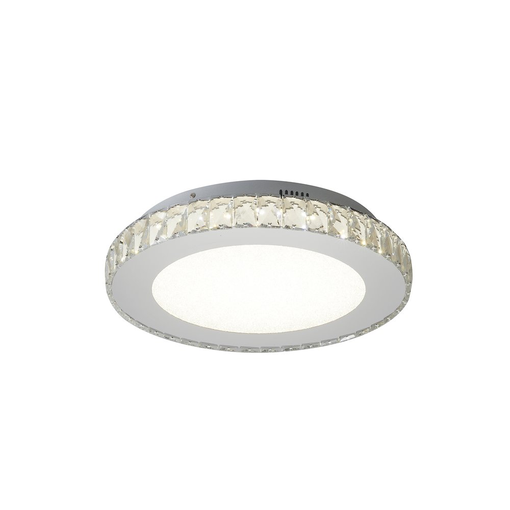 1-Light Chrome LED Chandelier With Clear Crystals