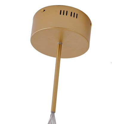 90-Light Gold Dimmable LED Chandelier With White Acrylic Diffusers